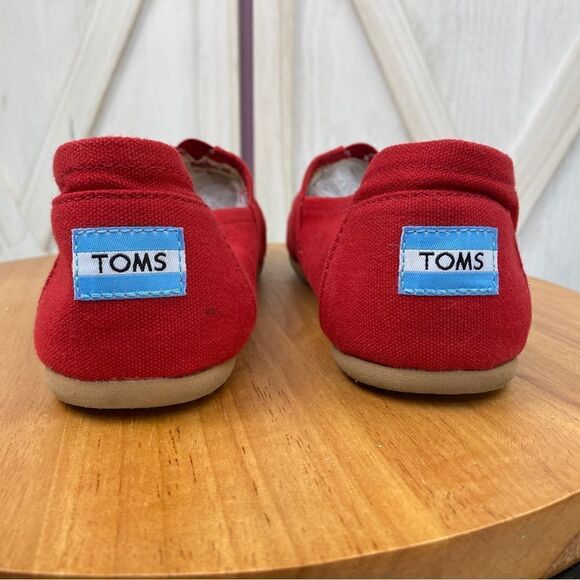 Toms Alpargata Canvas Slip On Shoes Red 10 - Picture 6 of 8
